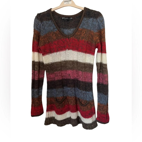 Y2K Knit Long Tunic Sweater Top XL - Picture 1 of 3